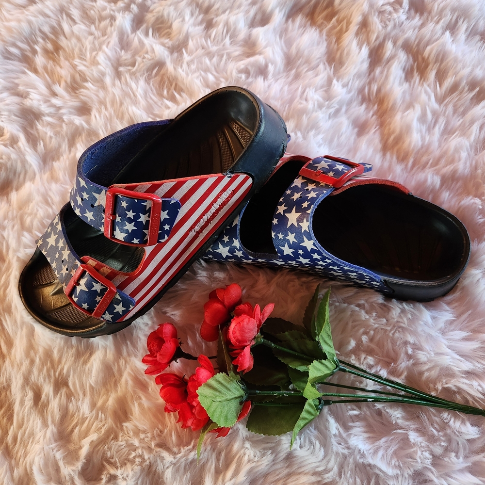 Birkenstock Starry Blue and Red Sandals - Picture 2 of 5